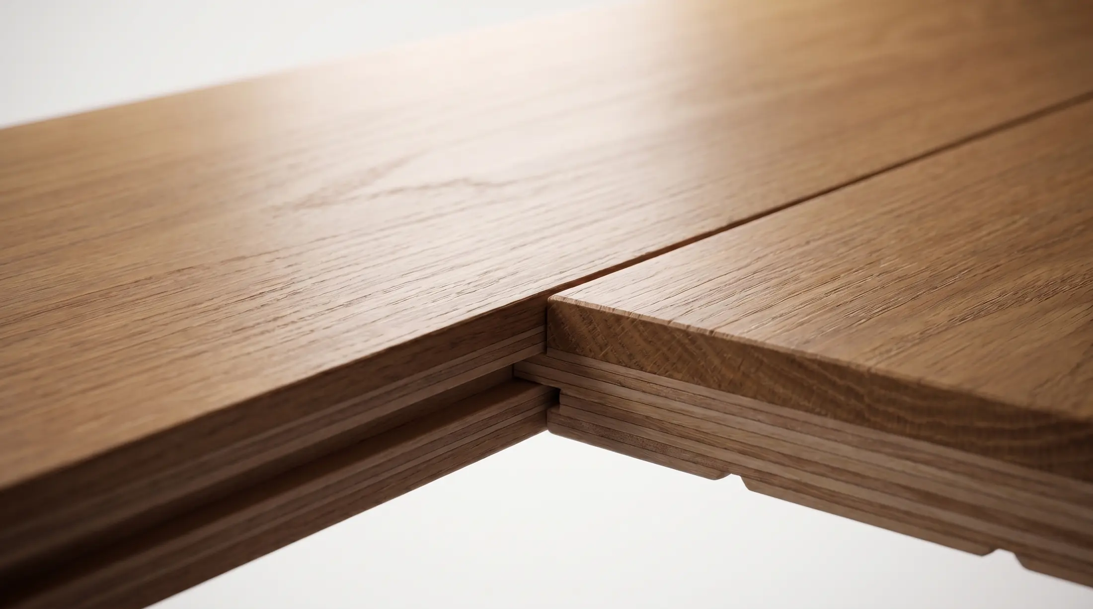 Precision-milled plank edges, bevels, and tight joints